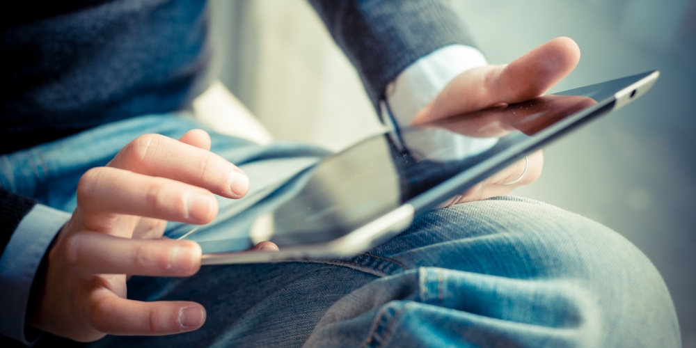 Tablet in someone's hands