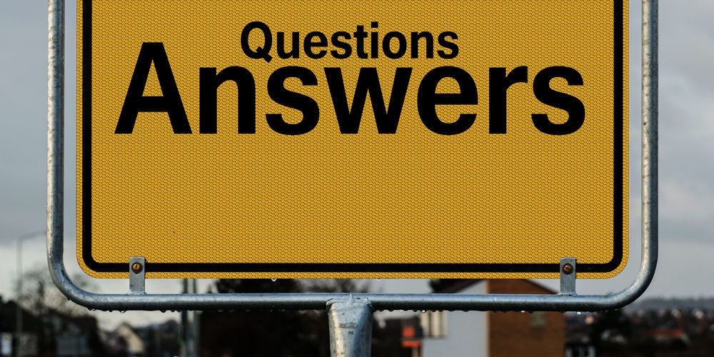 Sign saying 'Questions Answers'