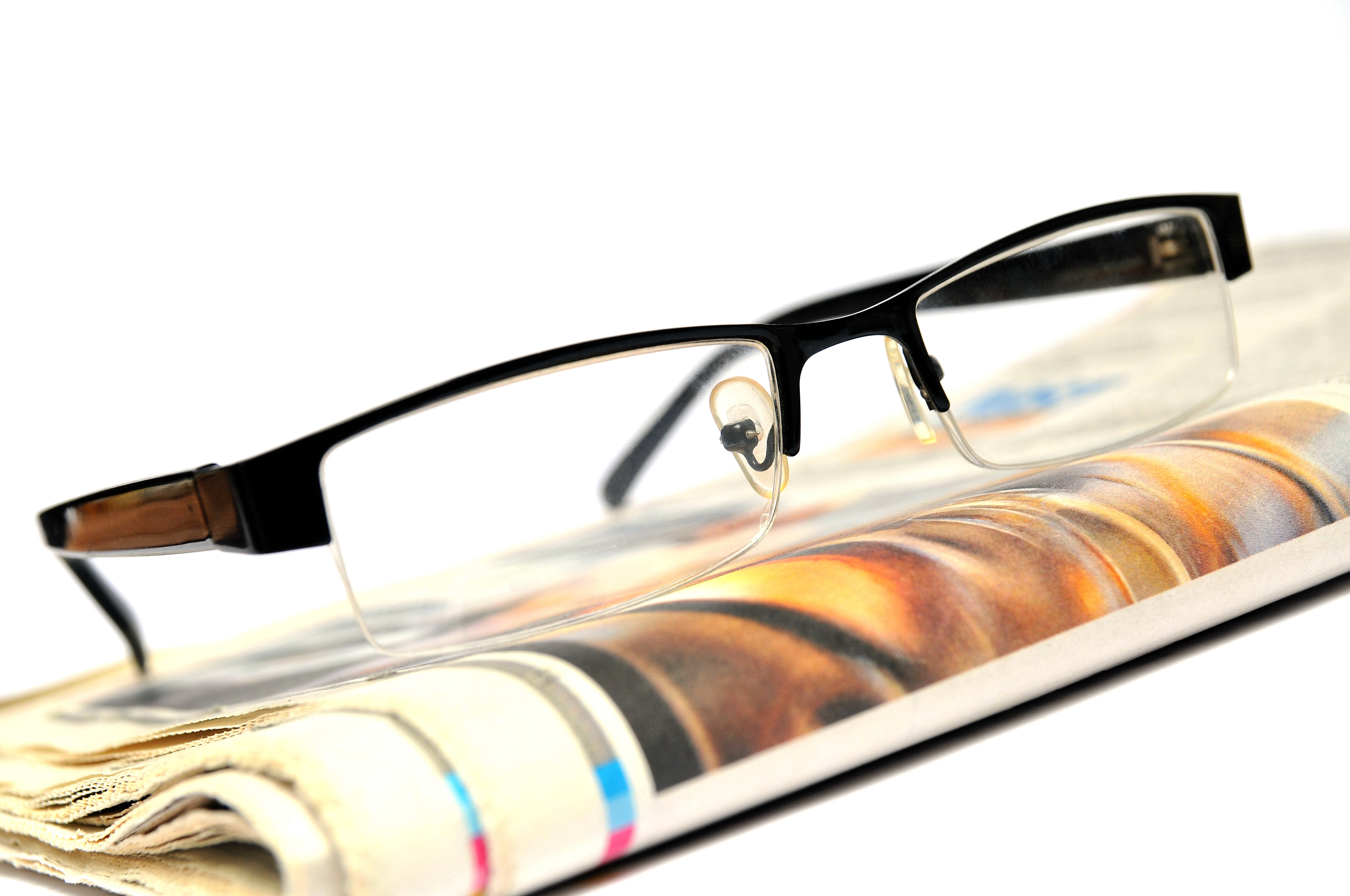 glasses and newpaper