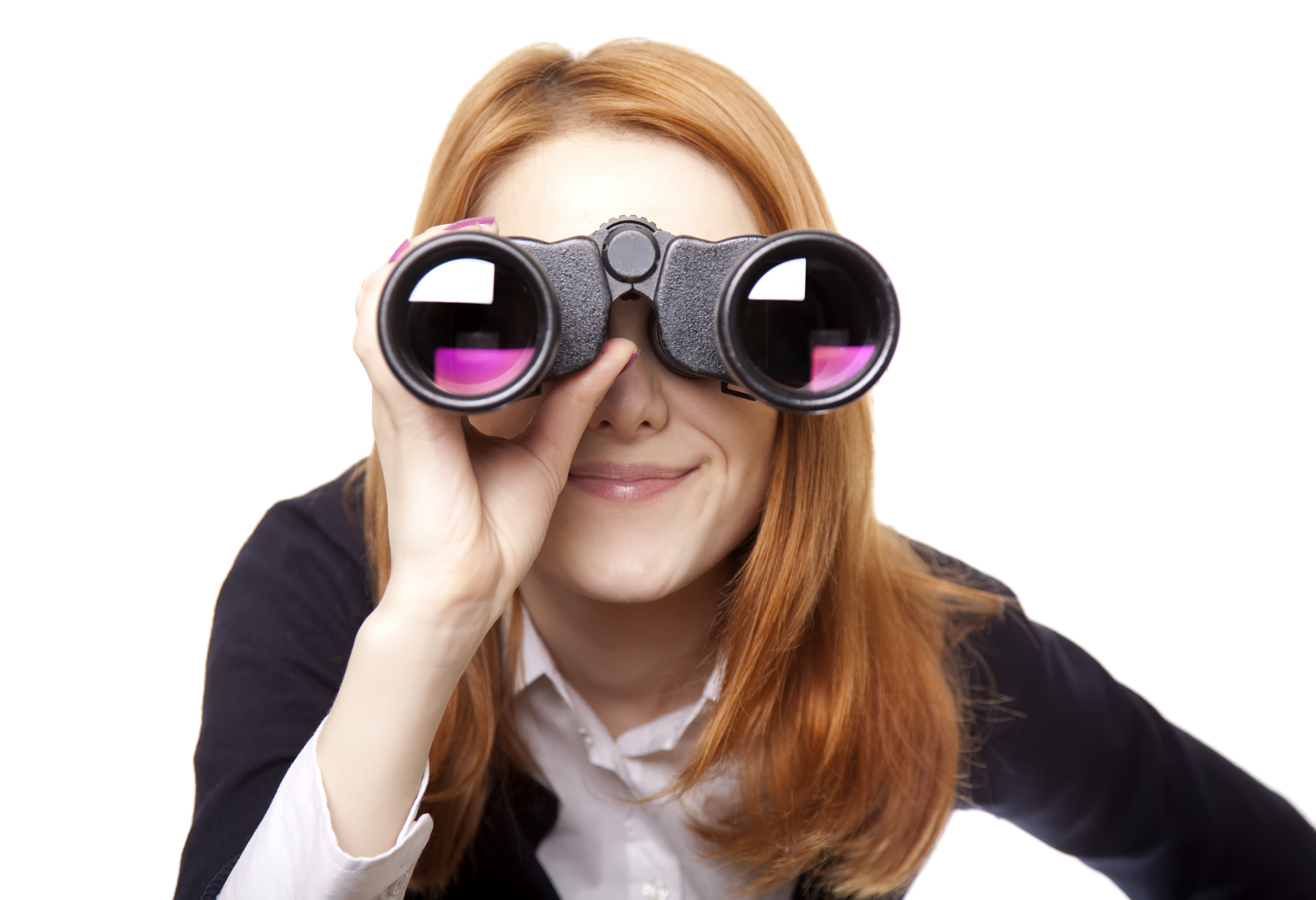woman looking in binoculars