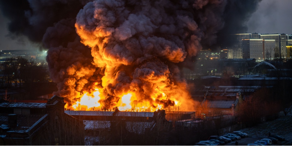 Raging Fire in a Buildnig